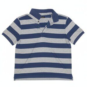 Banana Republic Polo Shirt Mens Short Sleeve Navy Blue Stripe Casual